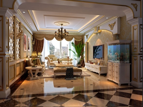 熙璟城115平米歐式風(fēng)格四居室裝修實(shí)景賞析